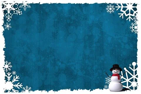 Christmas themed snow flake frame Stock Illustration