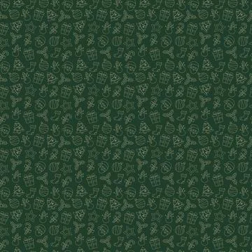 Christmas themed vector seamless pattern Illustrazione stock