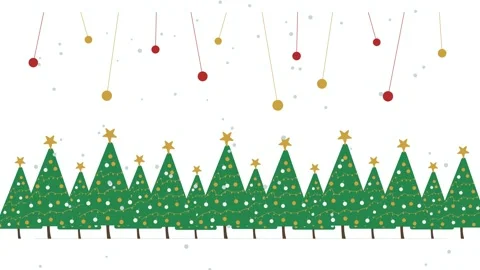Christmas Thicket Winter Forest Background Stylized Pine Branch Holiday Stock Footage 345264509