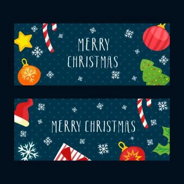 Christmas things banners Stock Illustration