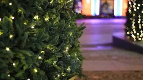 Christmas three on empty street Stock Footage 127818275