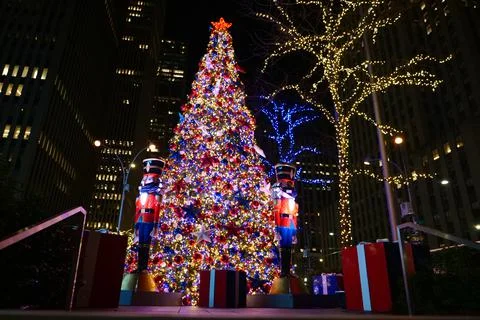 CHRISTMAS THREE ,NEW YORK,MIDTOWN,MANHATTAN ,NEW YEAR Stock Photos