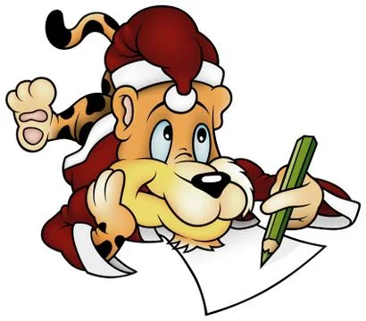 Christmas Tiger Stock Illustration