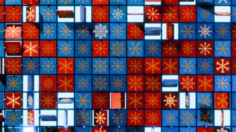 Christmas Tiles rotating loop Stock Footage 257899812