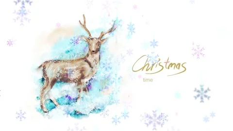 Christmas time - deer in the forest - winter background bright UHD Stock Footage 165783826