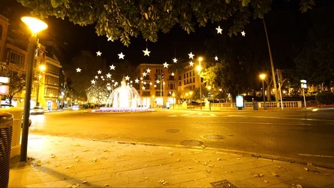Christmas Timelapse at Roundabout at night Stock Footage 100261846