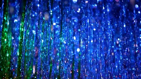 Christmas tinsel. Abstract lights background. LED Lighting, neon Stock Footage 100153582