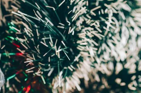 Christmas Tinsel Background Stock Photos