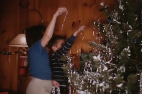 Christmas Tinsel Tree Stock Footage 24741424