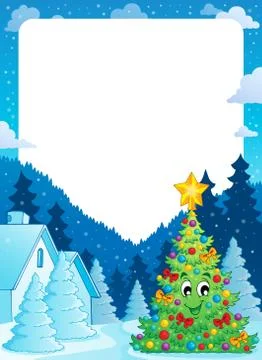 Christmas topic frame - illustration. 库存插图
