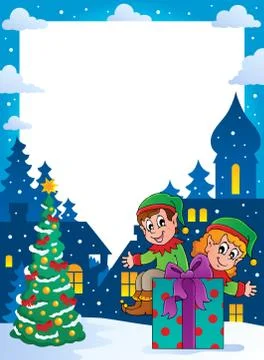 Christmas topic frame - illustration. Stock Illustration