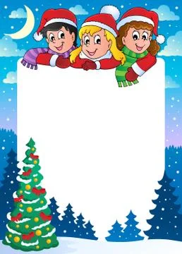 Christmas topic frame - illustration. Stock Illustration