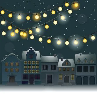 Christmas town Illustrazione stock