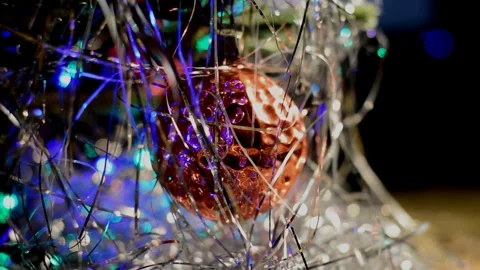 Christmas toy on artificial tree Video stock 247057794