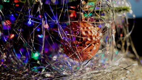 Christmas toy on artificial tree Stock Footage 247061906