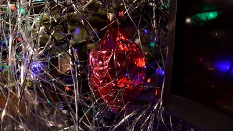 Christmas toy on artificial tree Stock Footage 247101181