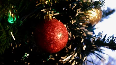 Christmas toy on artificial tree Stock Footage 291602779