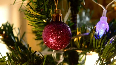 Christmas toy on artificial tree Stock Footage 291605385