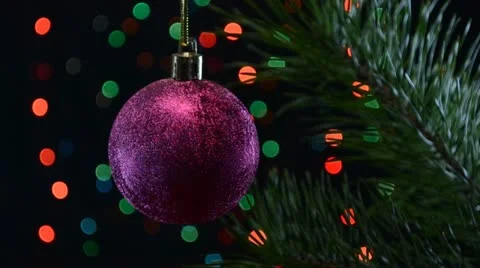 Christmas toy on a background of pine tree Stock Footage 12441431