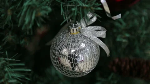 Christmas toy on the Christmas tree with refocus 스톡 동영상 99545892
