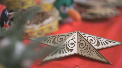 Christmas toy souvenir shiny star Stock Footage