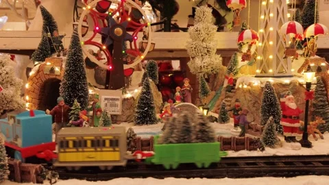 Christmas Toy Train set Video stock 140644102