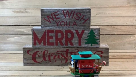 Christmas Train Caboose Animation Stock Footage