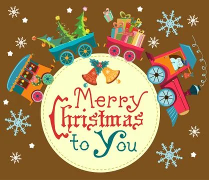 Christmas train Stock Illustration