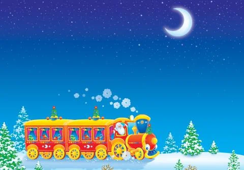 Christmas train Stock Illustration
