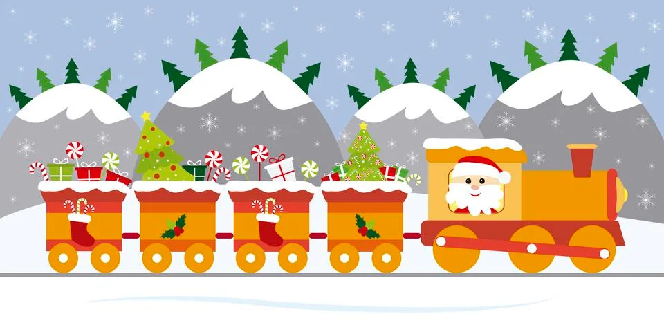 Christmas train. Stock Illustration