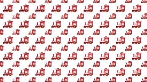 Christmas train pattern on a white background 3d-rendering Foto stock