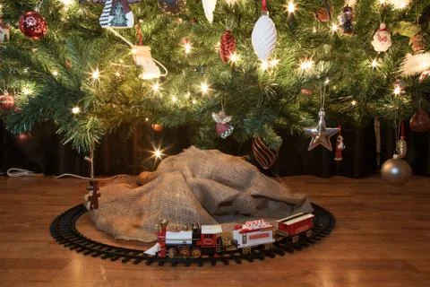Christmas train Stock Photos