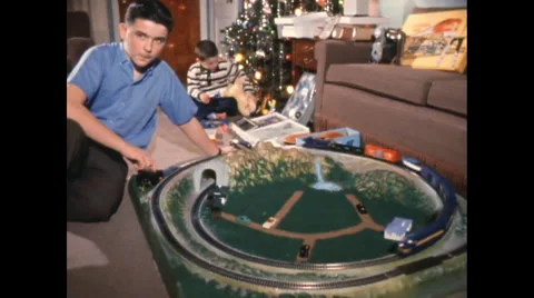 Christmas train playing Video stock 48190736