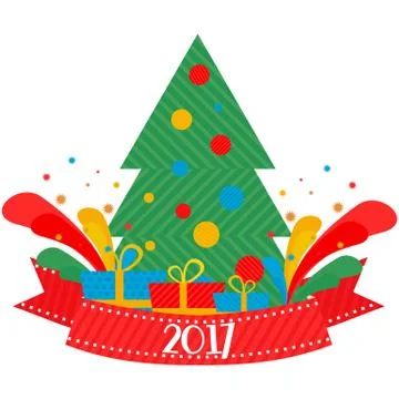 Christmas tree 2017 Stock Illustration
