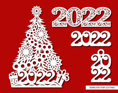 Christmas tree 2022 Stock Illustration