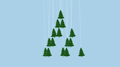 Christmas Tree 2d animation with alpha matte Stock Footage 337700362