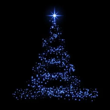 Christmas tree 3d card background. Blue Christmas tree as symbol of Happy New Stock Illustration