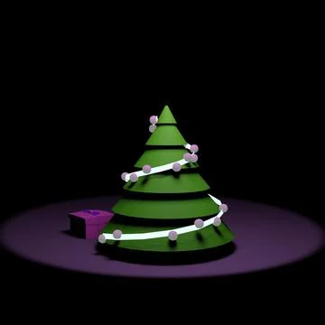 Christmas Tree in 3D Stock Illustration