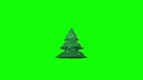 Christmas-tree-3d-rotate-green-screen Stock-Footage 345693794