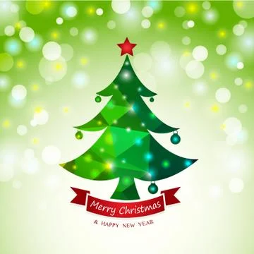 Christmas tree abstract card background Stock Illustration