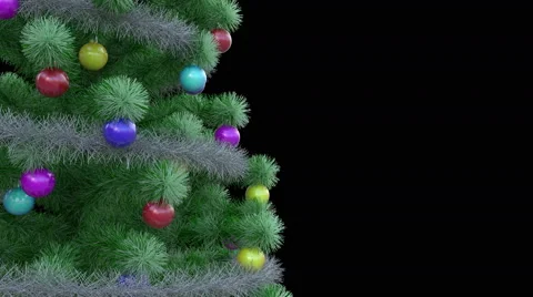 Christmas tree with alpha mask Stock Footage 69057780