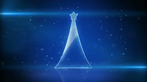 Christmas tree and blue light stripes loopable animation 4k (4096x2304) Video stock 54055905