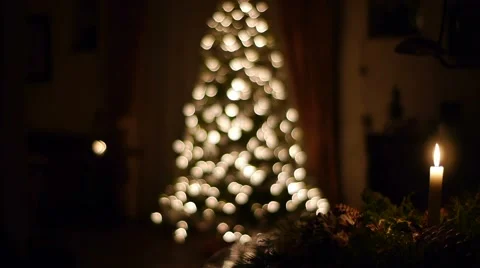 Christmas tree and candle Stock Footage 42851814
