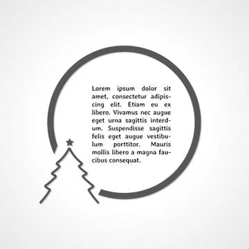 Christmas tree and circle with text Stock Illustration