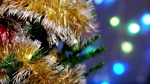 Christmas tree and colored lanterns on the background. New Year. Christmas. Stock Footage 167460557