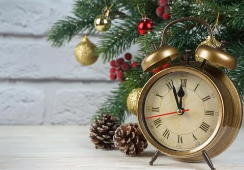 Christmas tree and countdown to the new year. Stock Photos