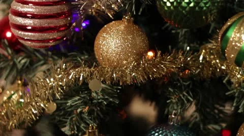 Christmas Tree and Decorations Stock Footage 9321119