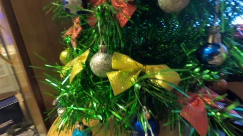 Christmas tree and decorations at home Stock Footage 248214188