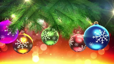 Christmas tree and decorations loop Stock Footage 15880323