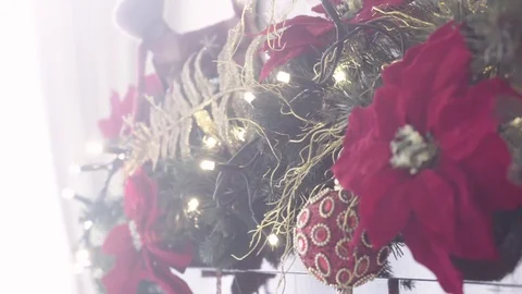 Christmas tree and fireplace scene Stock Footage 101992827